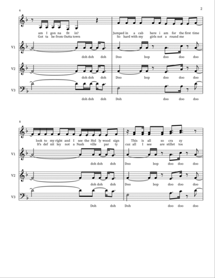 Party In The Usa 4-Part scores gallery preview page 2