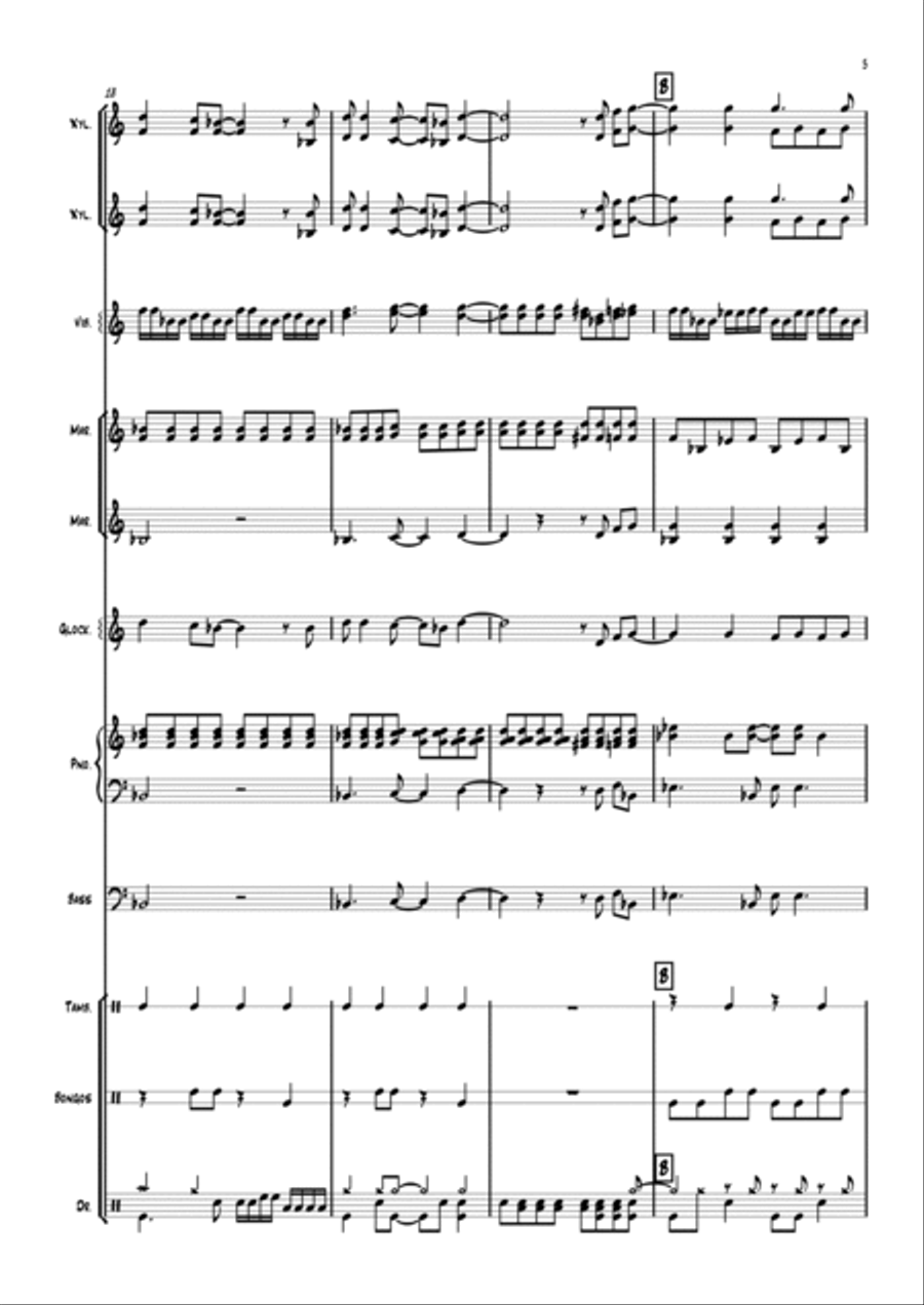 Gotta Catch Em All Percussion Ensemble scores gallery preview page 5