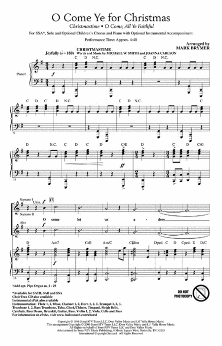 O Come Ye for Christmas (Medley) Choir scores gallery preview page 2
