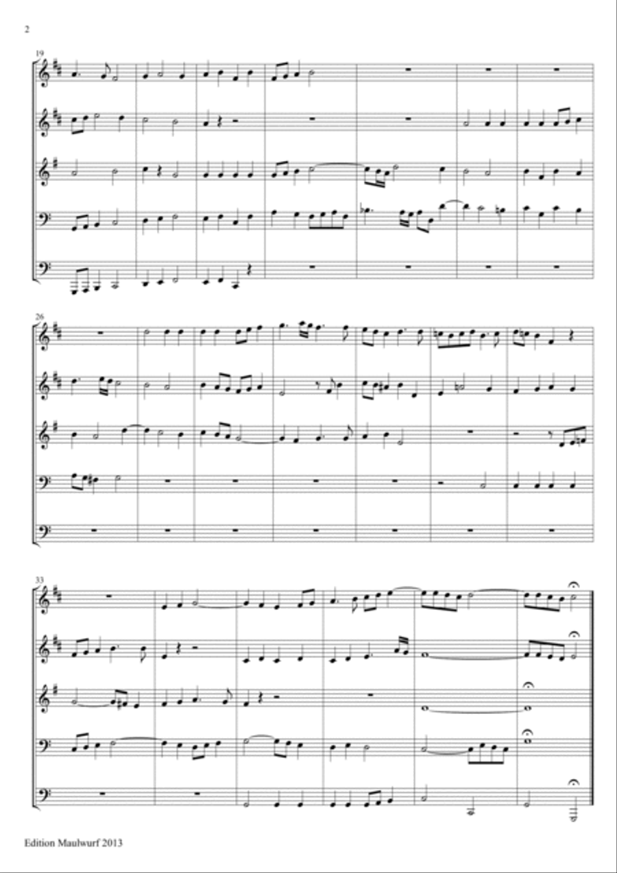 Pachelbel Fugue Brass Quintet scores gallery preview page 2