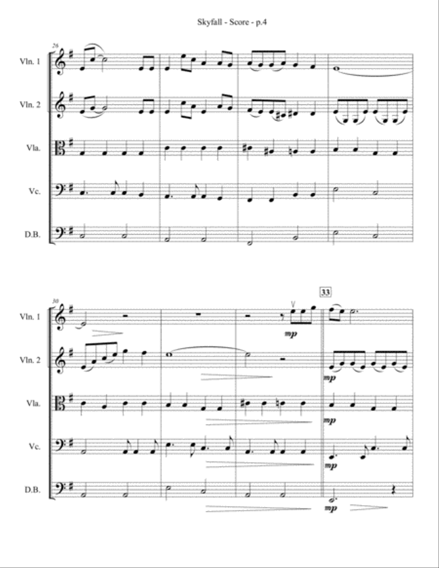 Skyfall String Orchestra scores gallery preview page 5