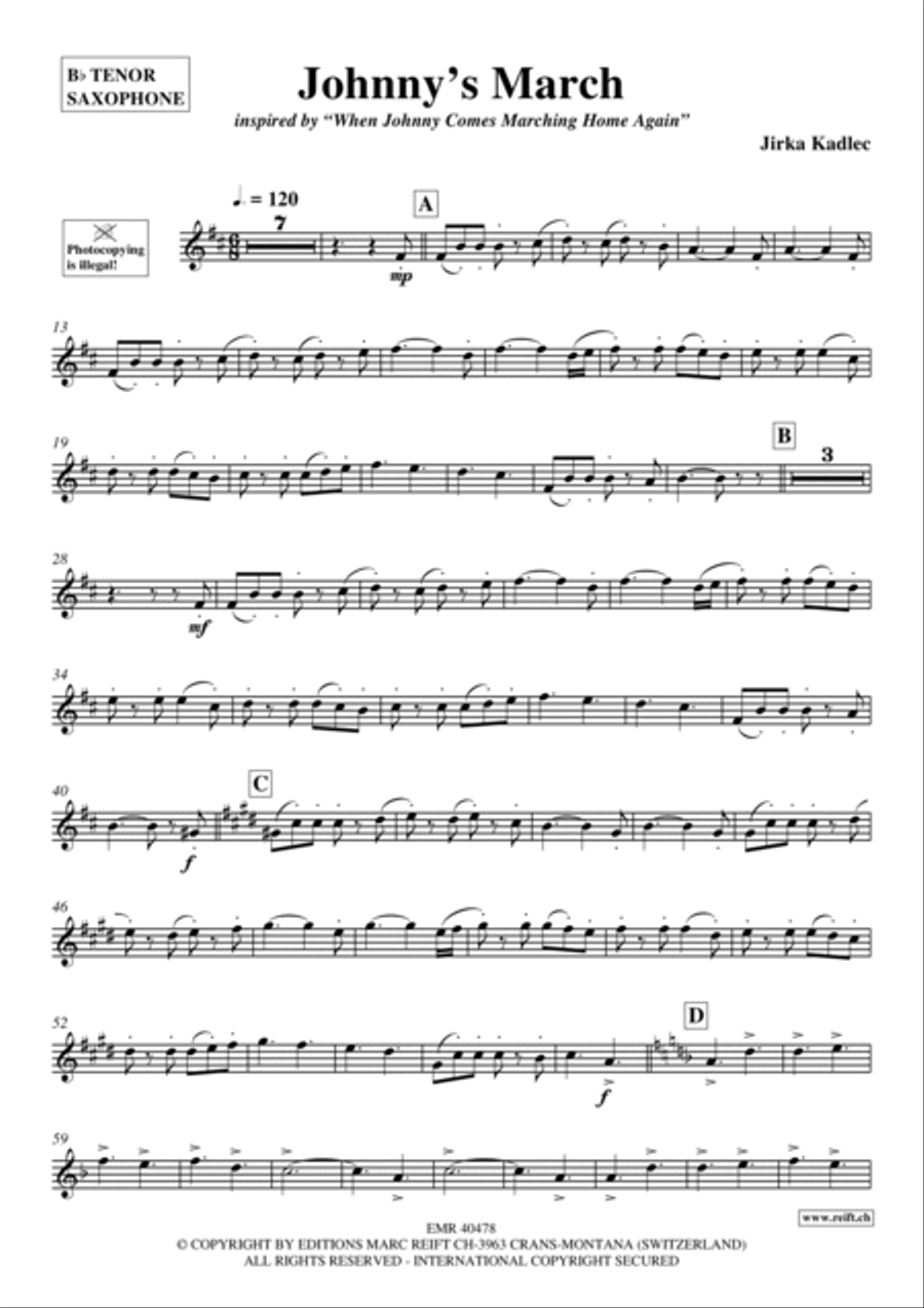 Johnny's March Tenor Saxophone scores gallery preview page 2