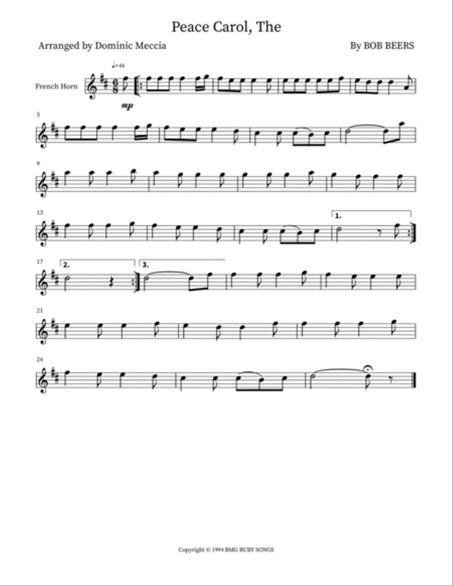 Peace Carol, The Brass Duet scores gallery preview page 3