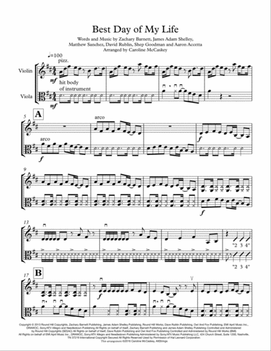 Best Day Of My Life Best Day Of My Life String Duet scores gallery preview page 3