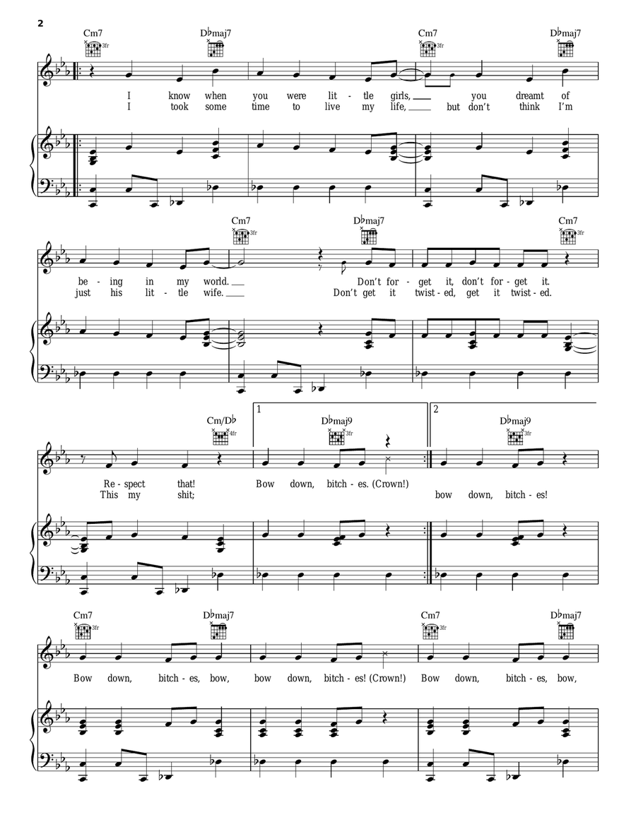 Flawless Piano, Vocal, Guitar scores gallery preview page 2