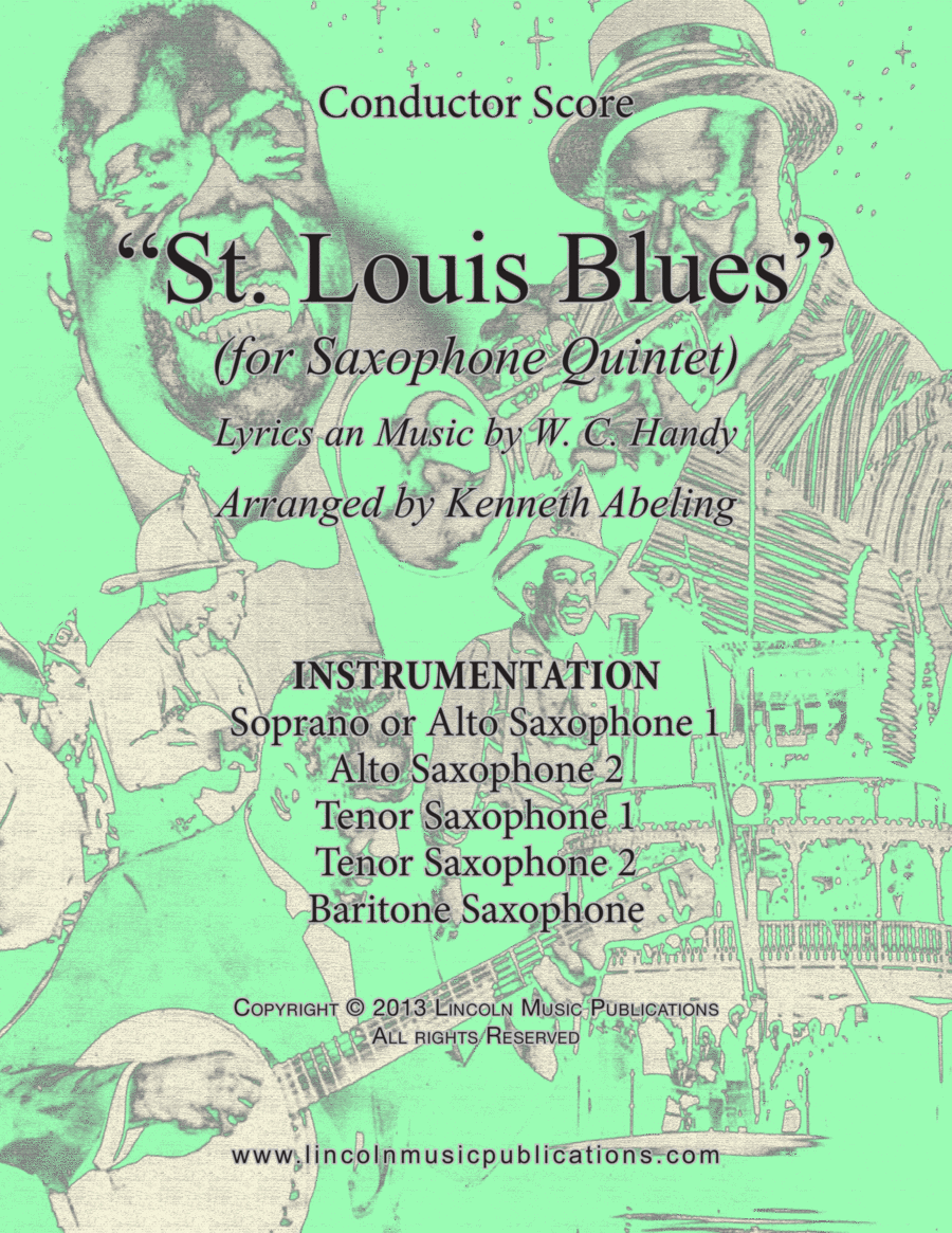 St. Louis Blues (for Saxophone Quintet SATTB or AATTB) Saxophone Quintet scores gallery preview page 1