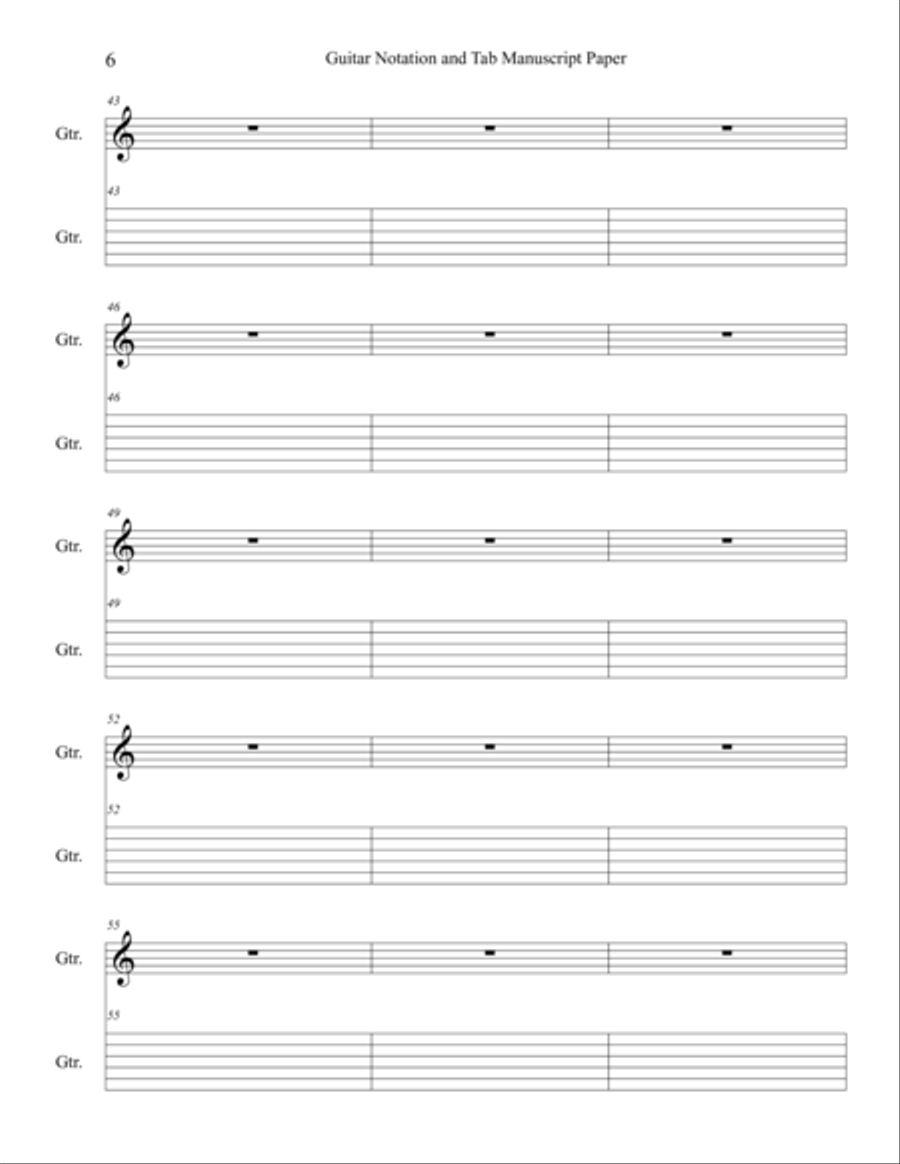 Guitar Manuscript paper Guitar Manuscript paper Guitar Solo scores gallery preview page 6