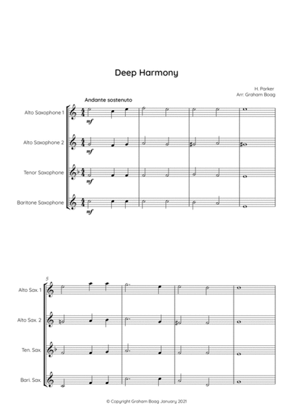 Deep Harmony for Saxophone Quartet image number null