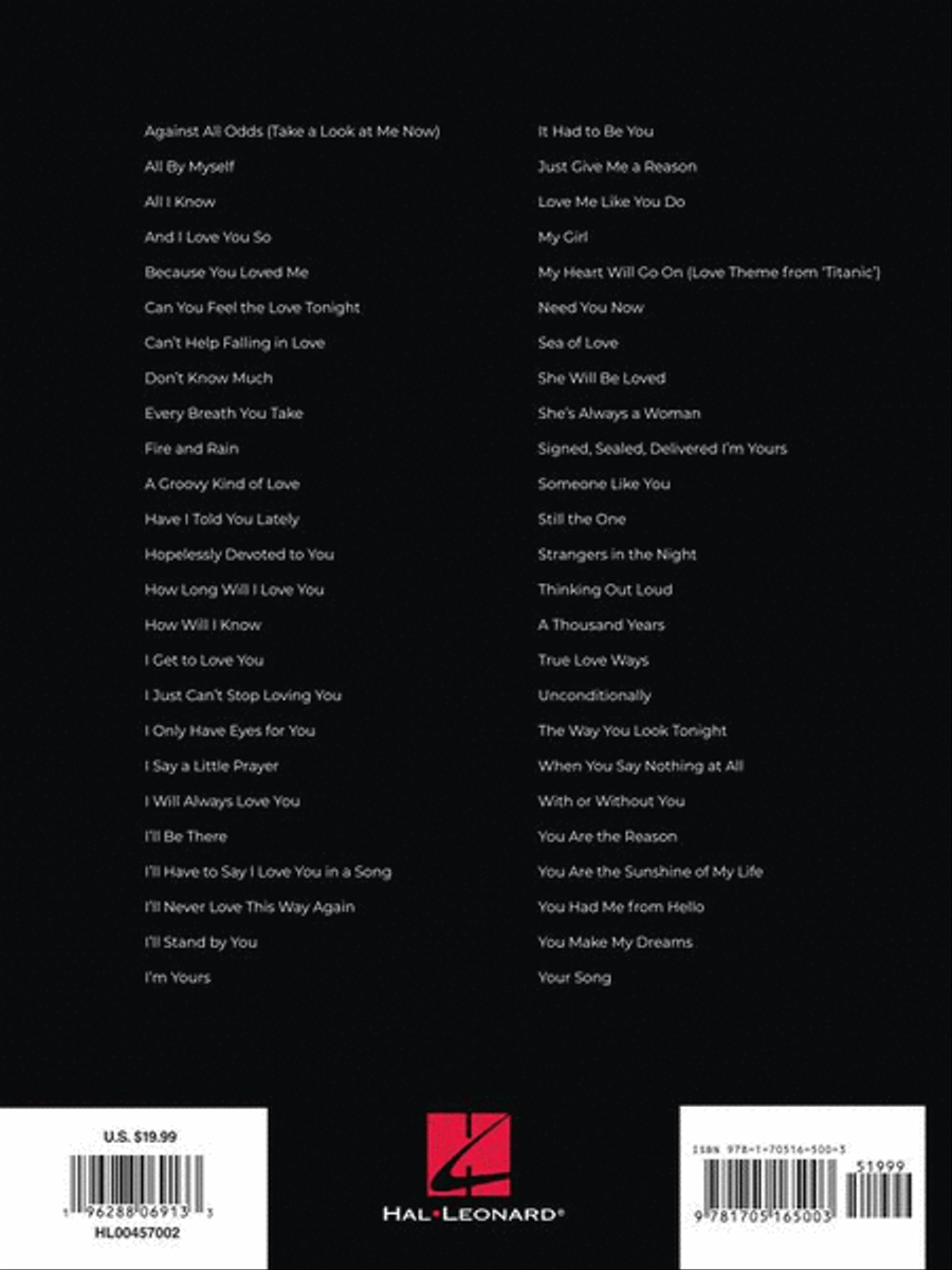 First 50 Love Ballads You Should Play on Piano Easy Piano scores gallery preview page 8