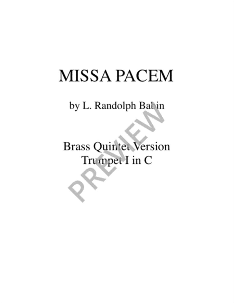 Missa Pacem - Brass Quintet edition