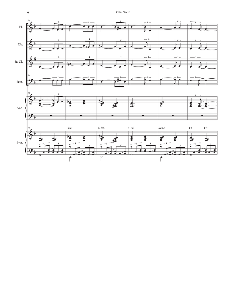 Bella Notte Woodwind Quartet scores gallery preview page 6