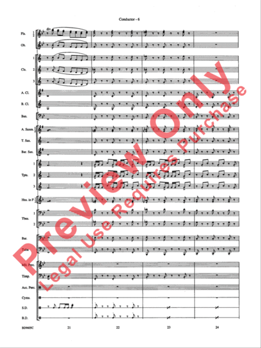 Tower Hill Overture Concert Band scores gallery preview page 9