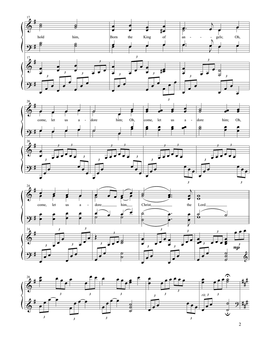 Oh, Come, All Ye Faithful (SSATTB) 4-Part scores gallery preview page 2