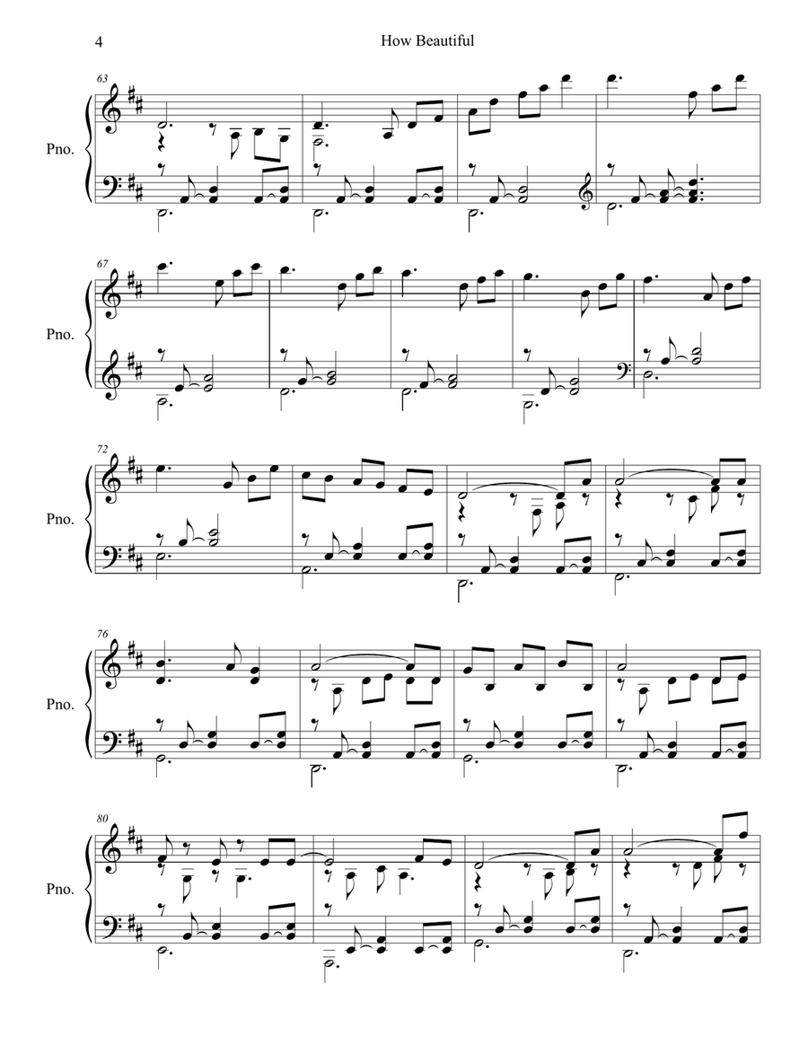 How Beautiful How Beautiful Piano Solo scores gallery preview page 4