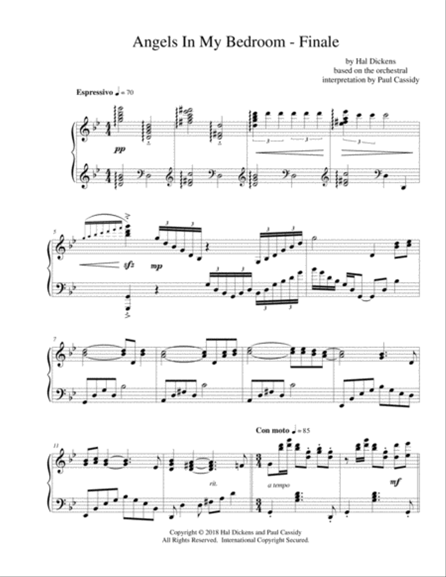 Angels In My Bedroom - Finale Piano Solo scores gallery preview page 1