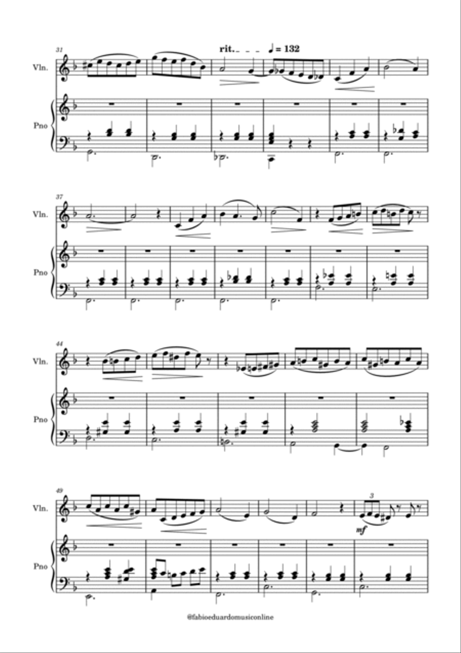 Waltz Of The Flowers (Tchaikovsky) - FREE Mp3 Playback + Solo and Piano Parts Violin Solo scores gallery preview page 3