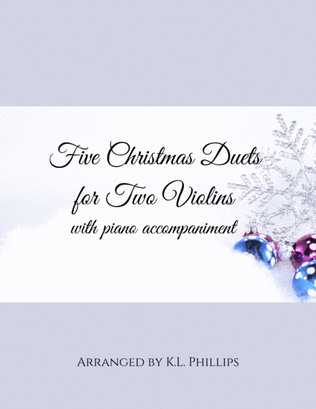Book cover for Five Christmas Duets for Two Violins with Piano Accompaniment