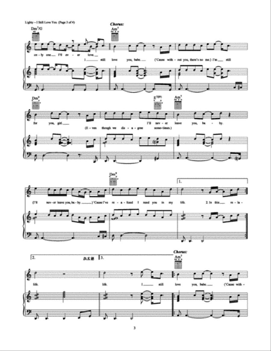 I Still Love You Piano, Vocal, Guitar scores gallery preview page 3