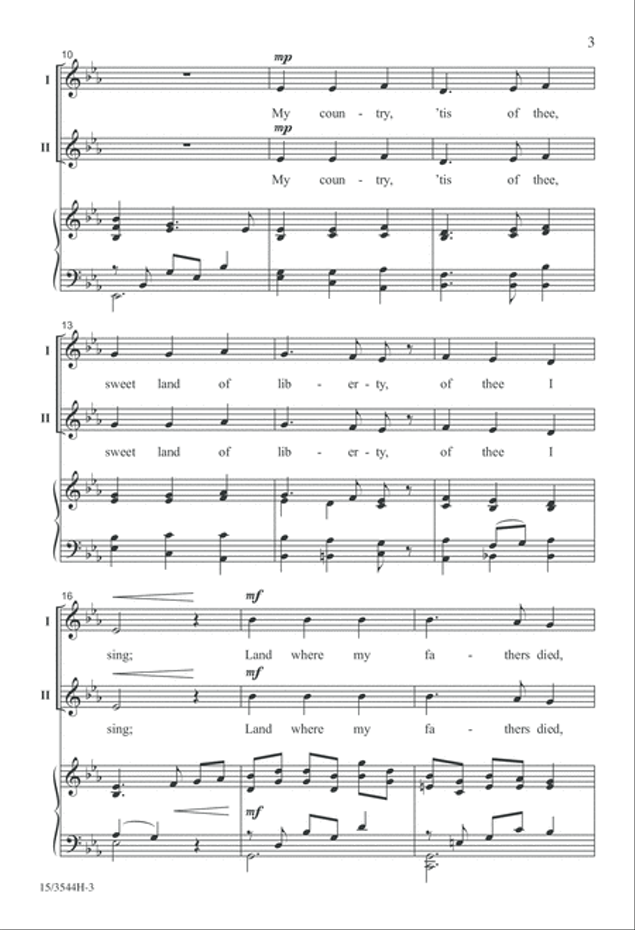 My Country, 'Tis of Thee My Country, 'Tis of Thee 2-Part scores gallery preview page 3
