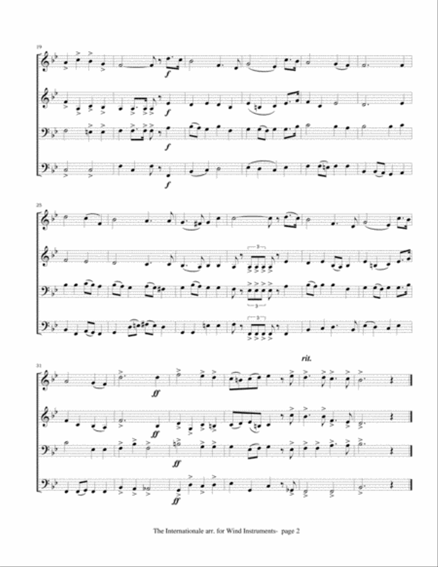 The Internationale (for wind instruments) Concert Band scores gallery preview page 4