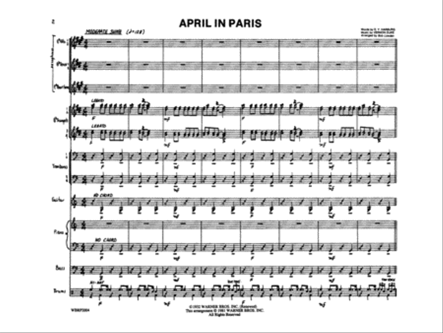 April in Paris: Score Jazz Ensemble scores gallery preview page 2