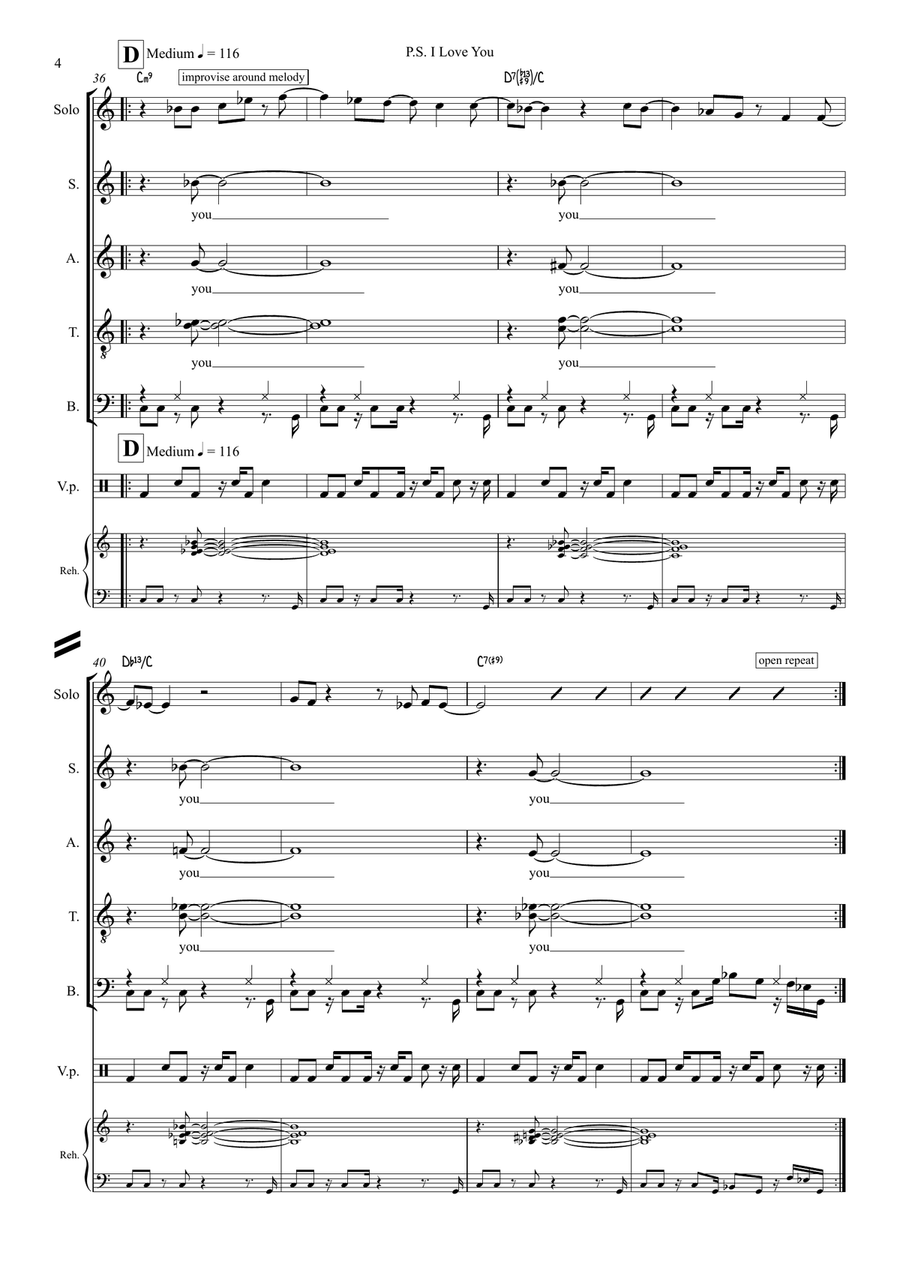P.s. I Love You P.s. I Love You 4-Part scores gallery preview page 4