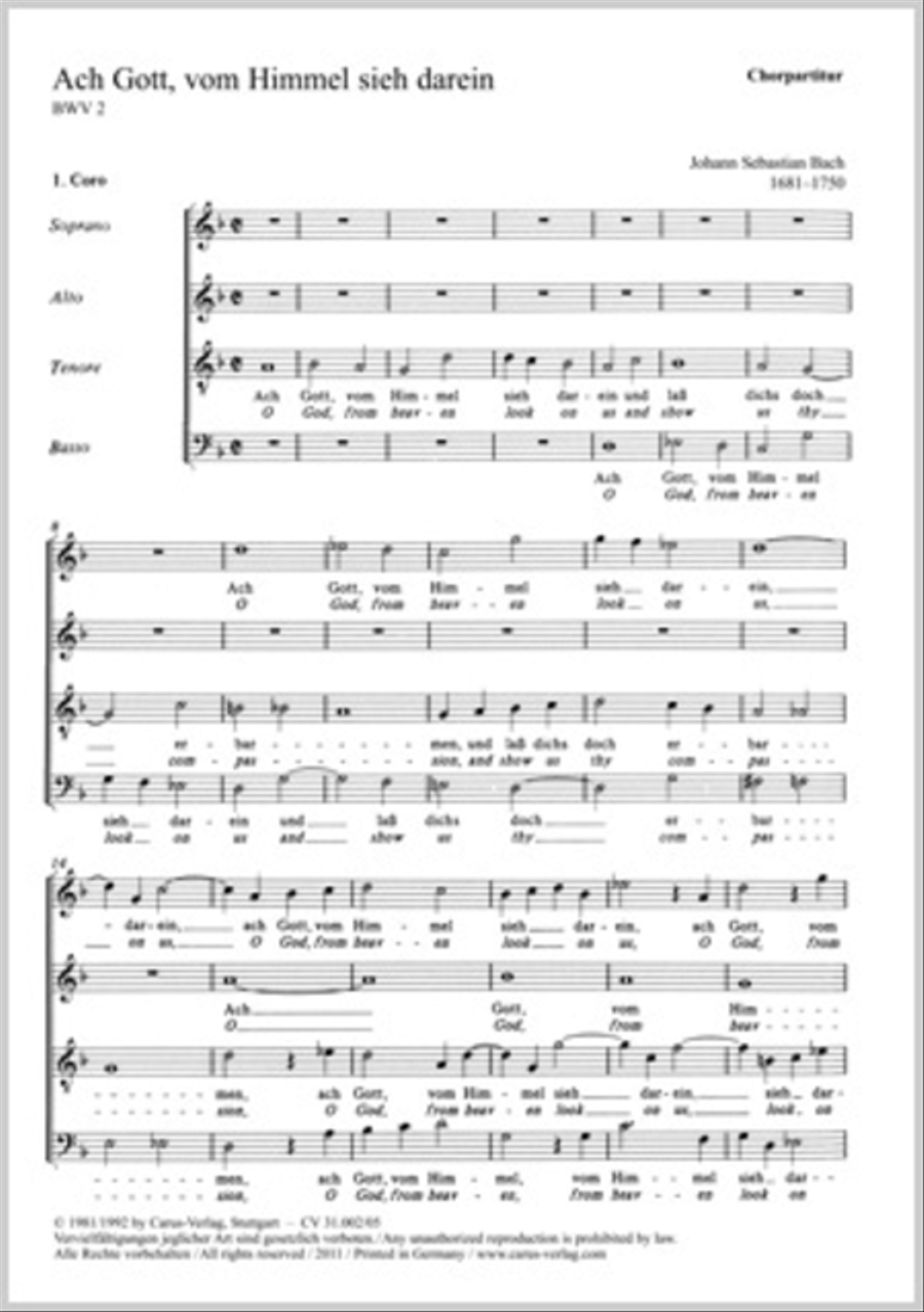 O God, from heaven look on us (Ach Gott, vom Himmel sieh darein) ATB scores gallery preview page 1