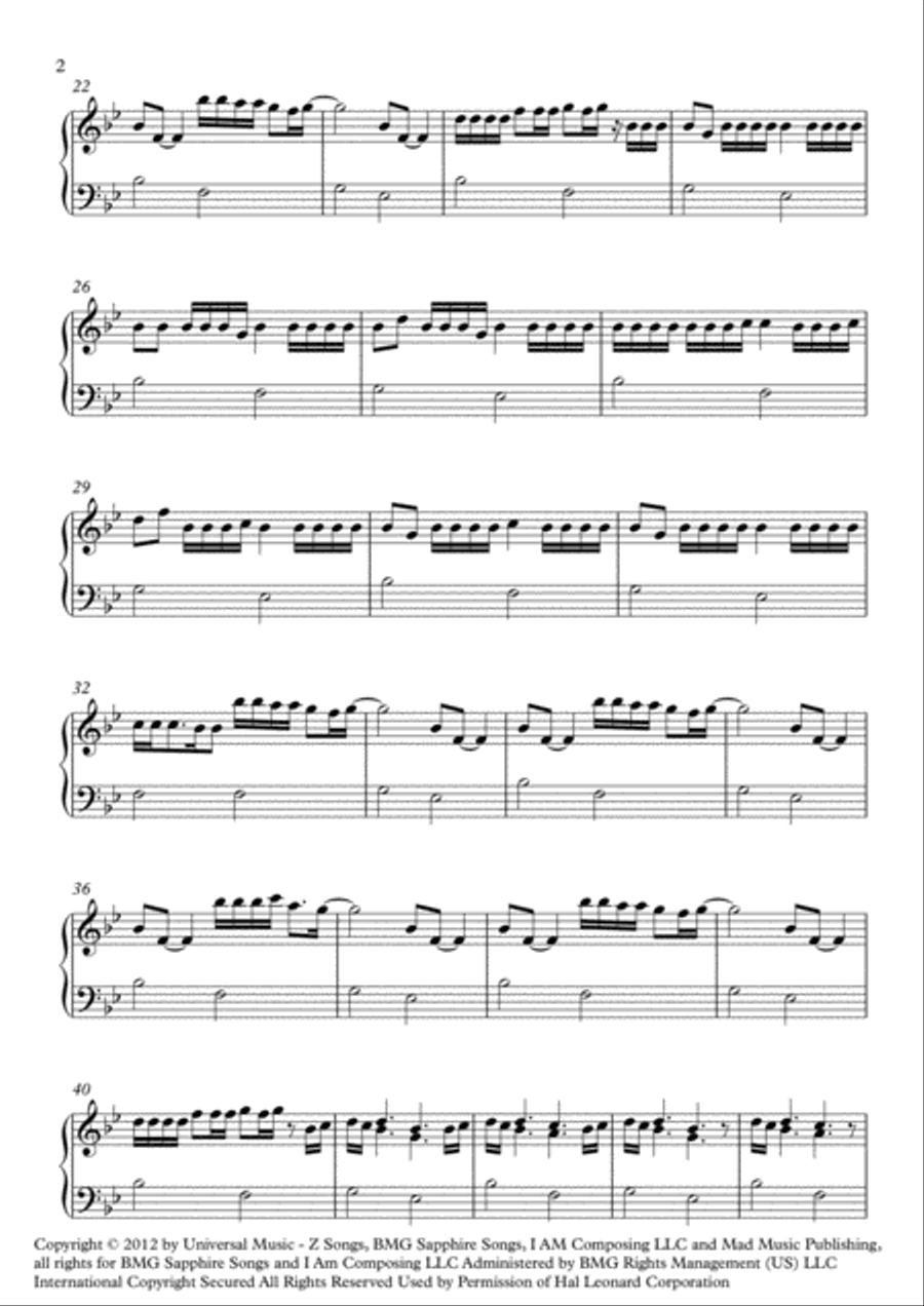Hall Of Fame Hall Of Fame Piano Solo scores gallery preview page 2