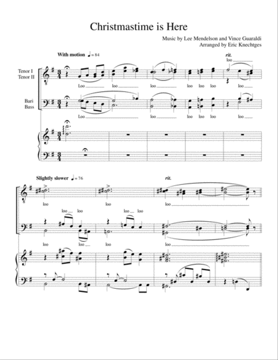 Christmas Time Is Here TTBB scores gallery preview page 1