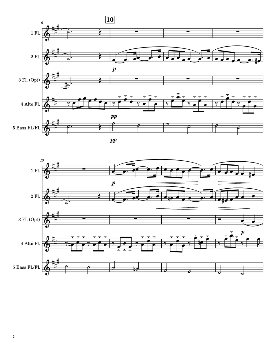 Pavane, Op. 50 Flute Quartet scores gallery preview page 3