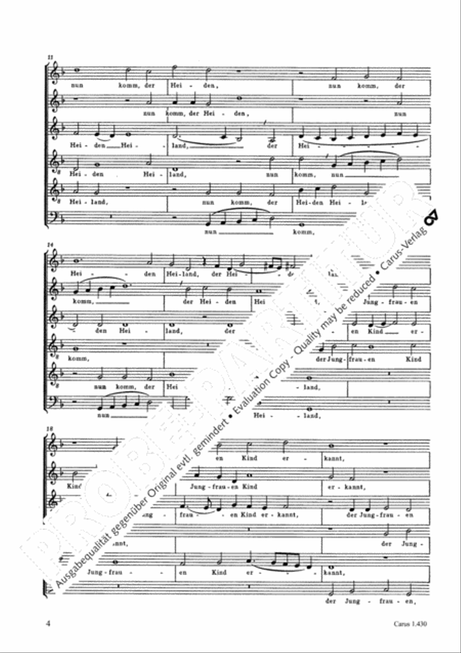 Now come, the nation's Saviour (Nun komm, der Heiden Heiland) Choir scores gallery preview page 4