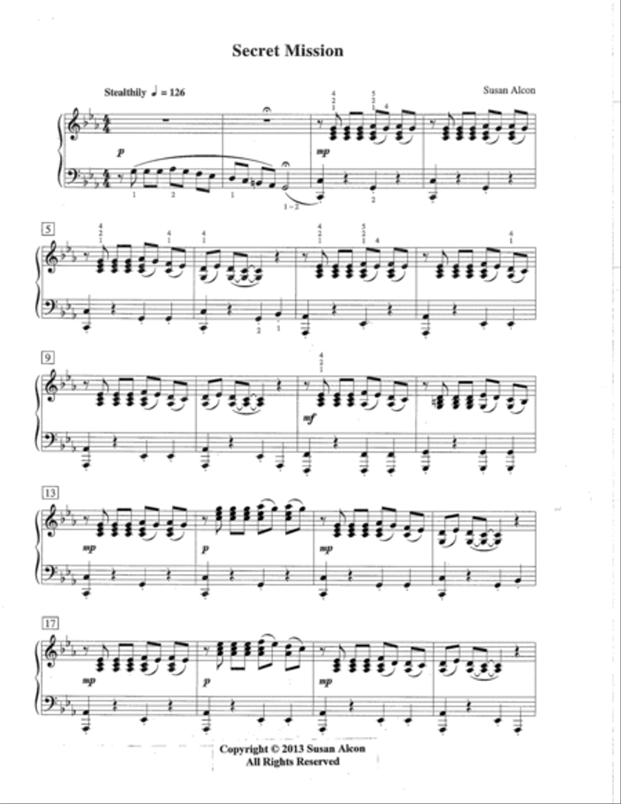 Secret Mission from Wind Chimes by Susan Alcon Piano Solo scores gallery preview page 2