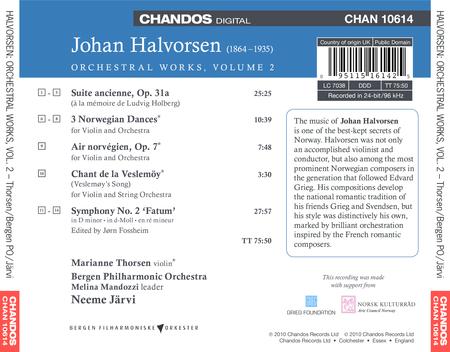Volume 2: Halvorsen Orchestral Works
