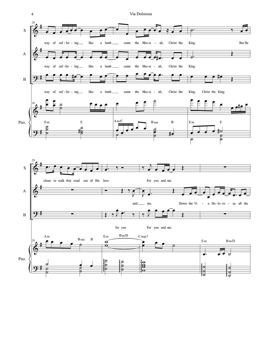 Via Dolorosa Via Dolorosa Piano, Vocal scores gallery preview page 4