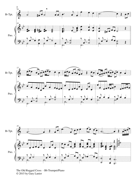 THE OLD RUGGED CROSS (Duet – Bb Trumpet and Piano/Score and Parts) image number null