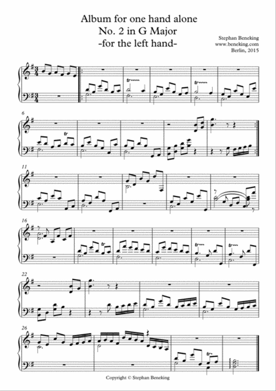 Album for One Hand Alone No. 1 Easy Piano scores gallery preview page 5