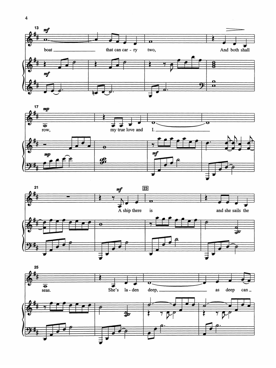 The Water Is Wide - Piano/Vocal Solo (Medium Low) Piano, Vocal scores gallery preview page 2