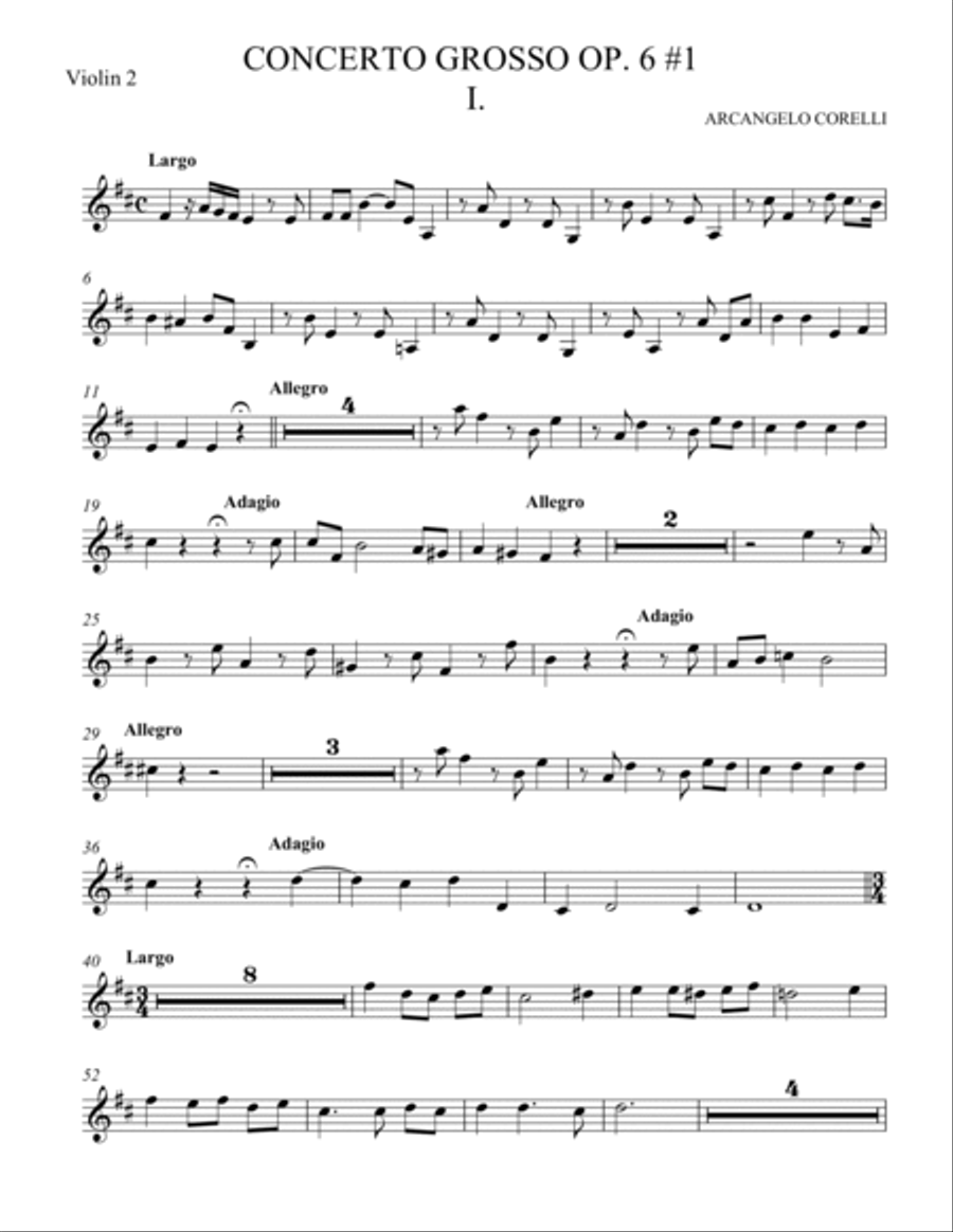 Concerto Grosso Op. 6 #1 Movement I String Orchestra scores gallery preview page 5