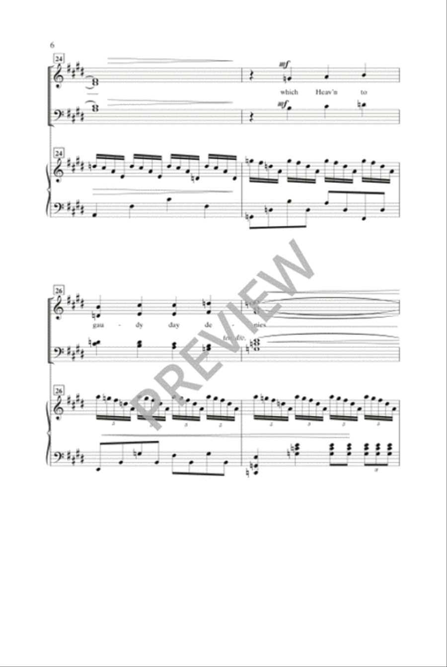 She Walks in Beauty (SATB) 4-Part scores gallery preview page 5