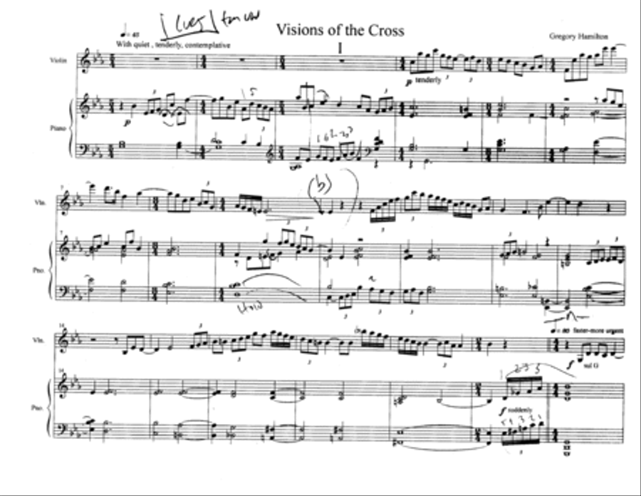 Visions of the Cross for Violin and Piano Violin Solo scores gallery preview page 2