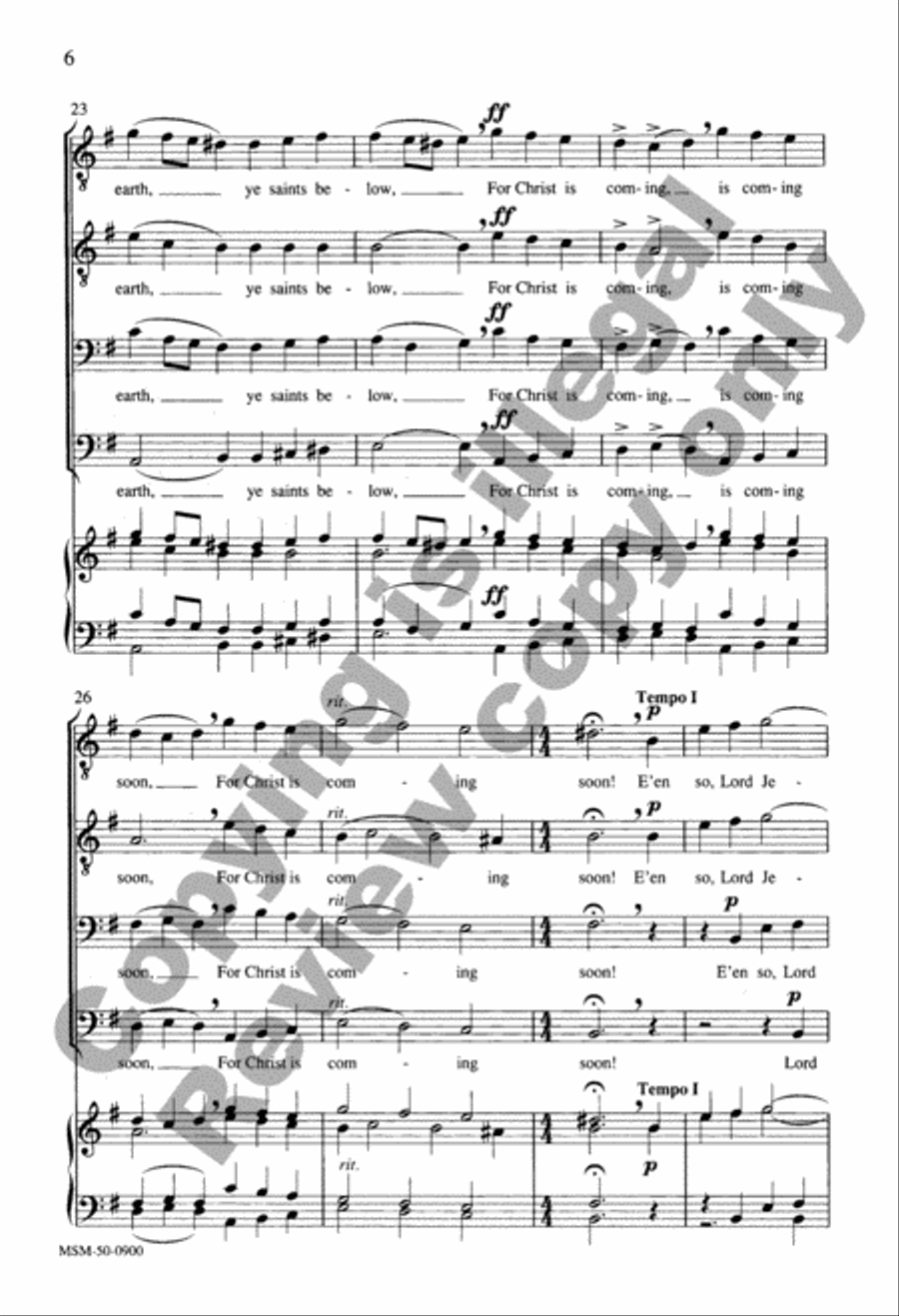 E'en So, Lord Jesus, Quickly Come TTBB scores gallery preview page 5