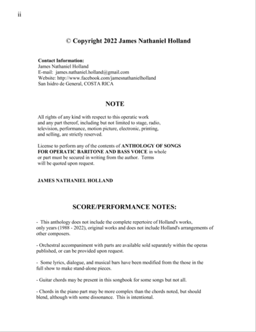 Anthology for Operatic Baritone and Bass Voice Guitar scores gallery preview page 3