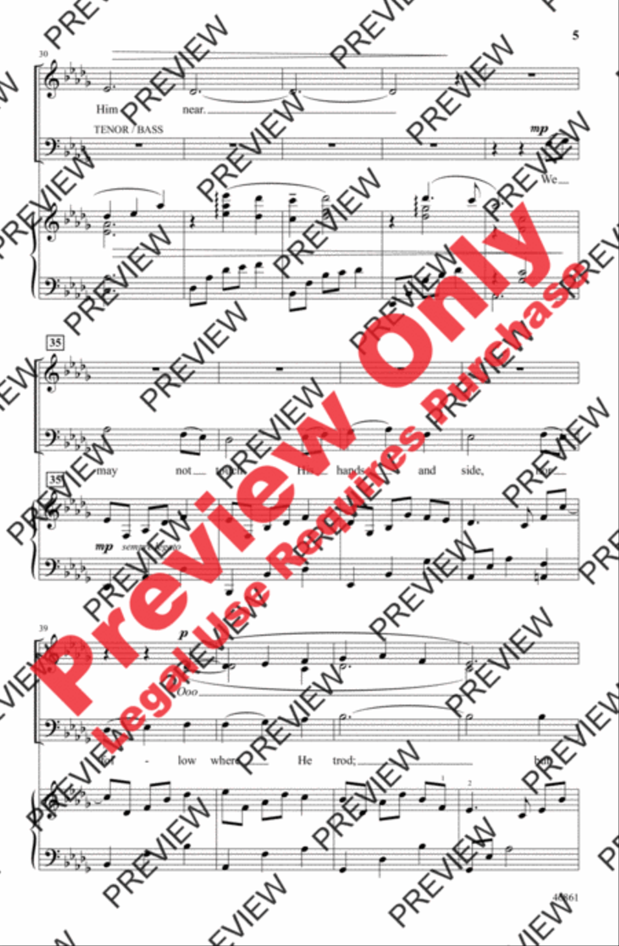 We Walk by Faith and Not by Sight 4-Part scores gallery preview page 5