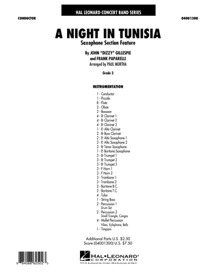 Book cover for A Night In Tunisia (Saxophone Section Feature) - Full Score