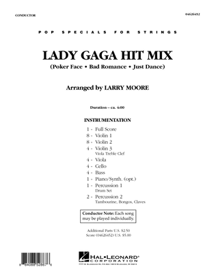 Book cover for Lady GaGa Hit Mix - Full Score