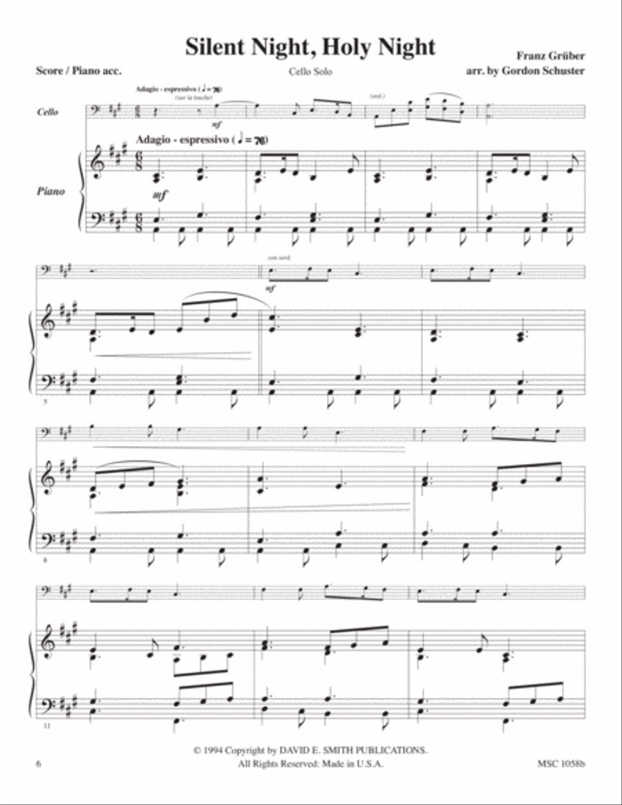 Maj. Christmas Solos - Cello, Vol. 2 Cello Solo scores gallery preview page 6