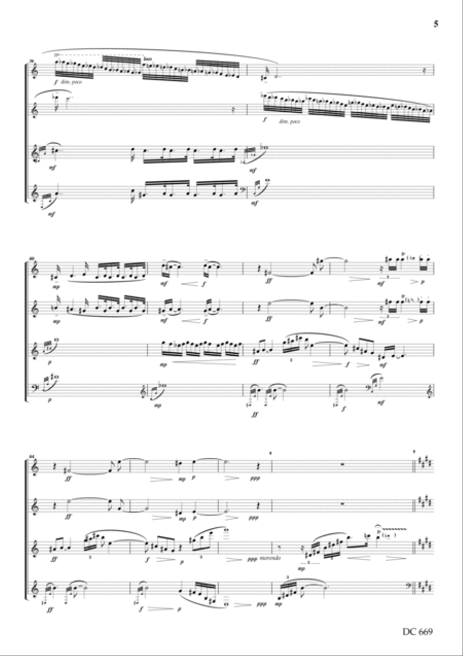 Prelude and Fugue No,1 - for clarinet quartet Clarinet Quartet scores gallery preview page 5