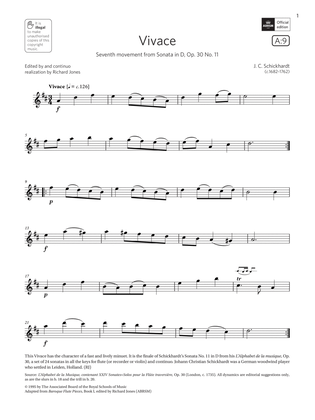 Vivace (from Sonata in D, Op. 30 No. 11) (Grade 2 List A9 from the ABRSM Flute syllabus from 2022)
