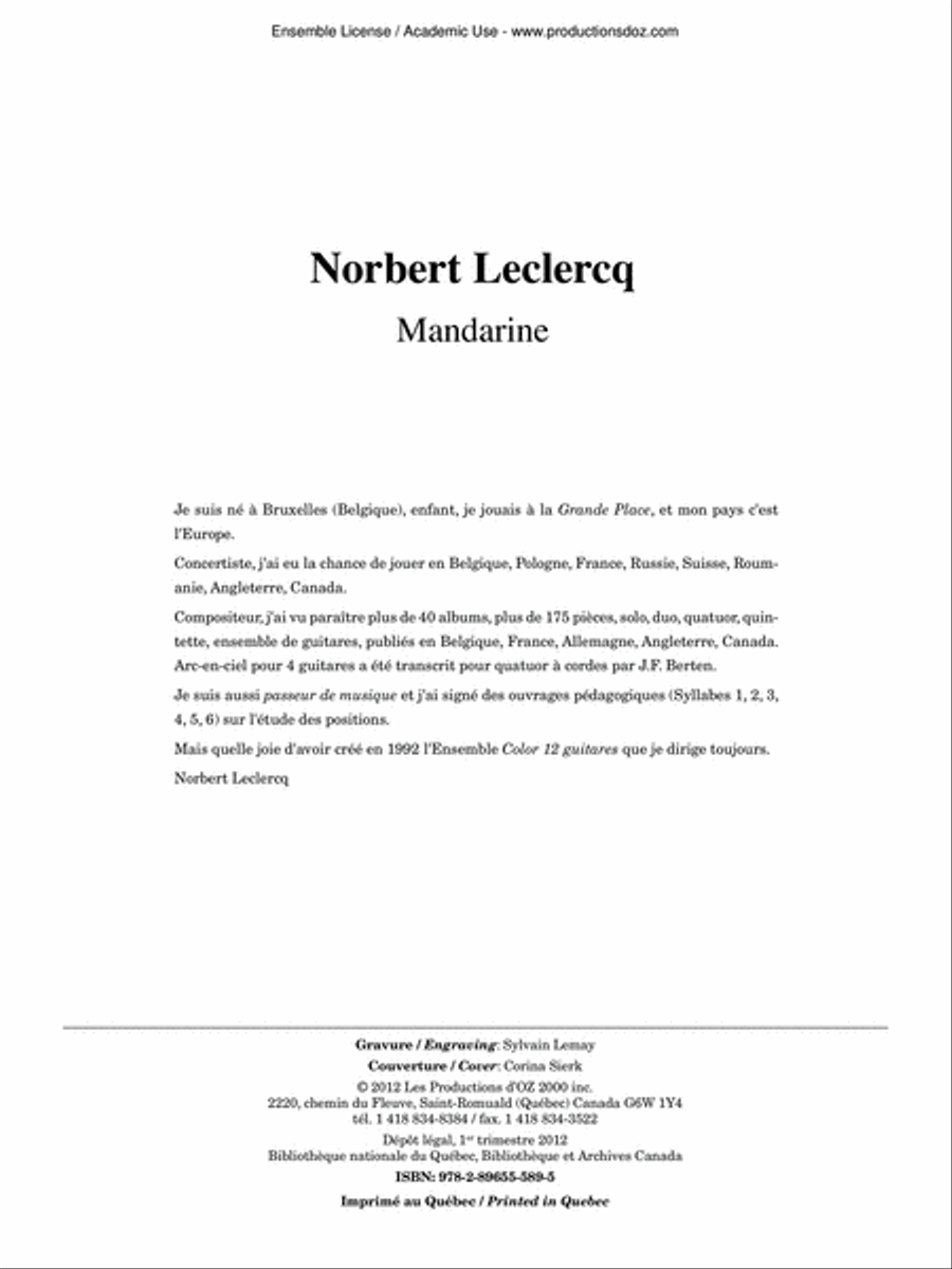 Mandarine Classical Guitar scores gallery preview page 2