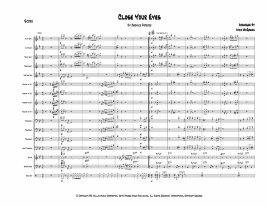 Close Your Eyes Jazz Ensemble scores gallery preview page 2